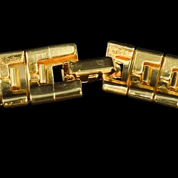 Egyptian Style Gold Tone Necklace, Bracelet And Clip On Hoop Earrings (4728) - Picture 6 of 11